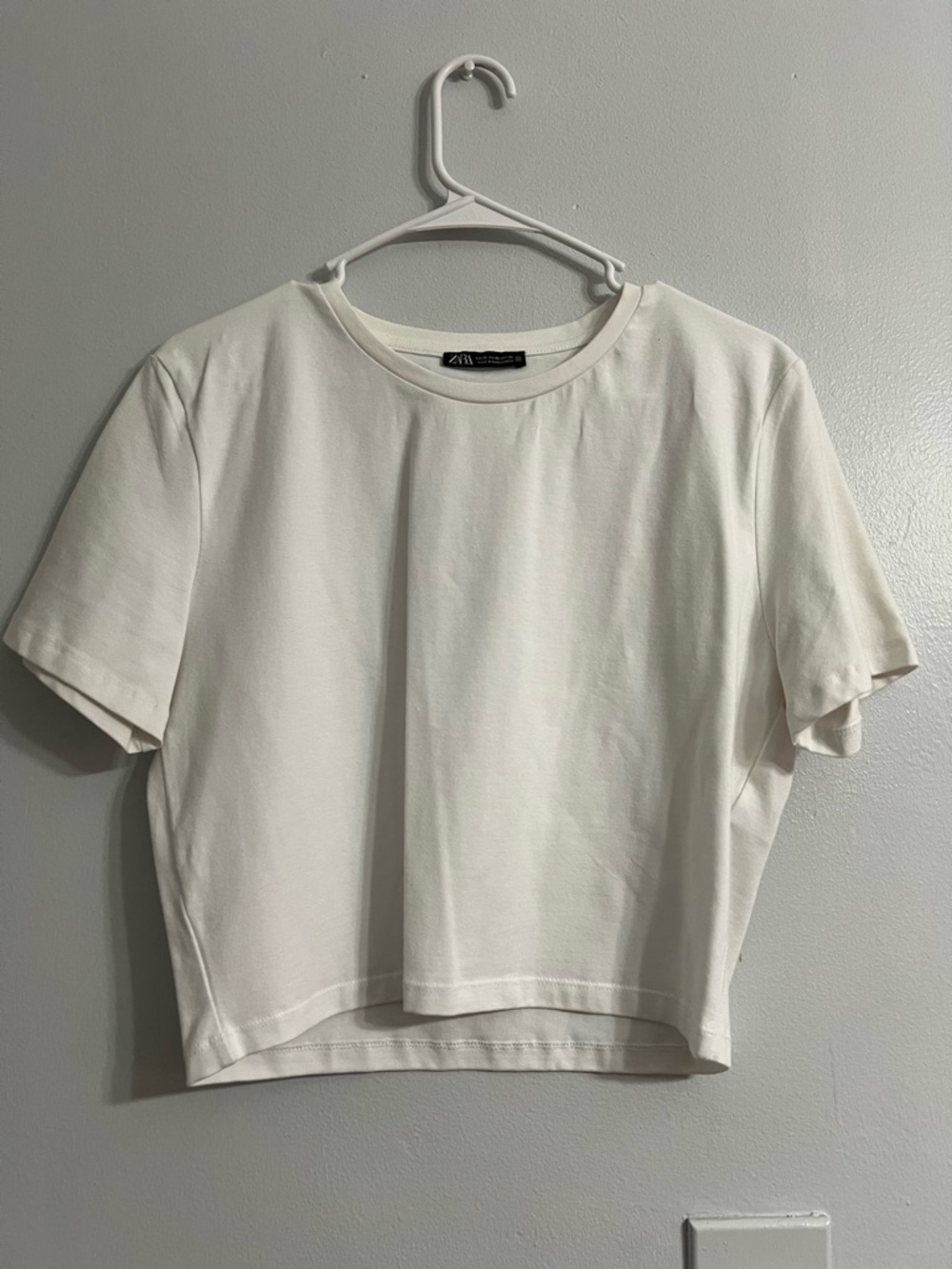 Zara Cream Boxy Short Sleeve Tee